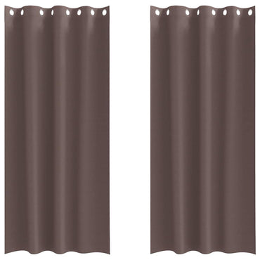 vidaXL Verdunkelungs-Vorhänge mit Ringen 2 pcs Dunkelbraun