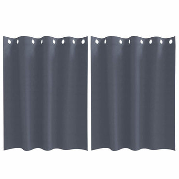 vidaXL Verdunkelungs-Vorhänge mit Ringen 2 pcs Anthrazit 140 x 140 cm