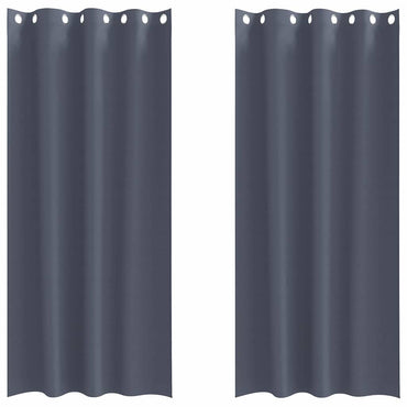 vidaXL Verdunkelungs-Vorhänge mit Ringen 2 pcs Anthrazit 245 x 140 cm