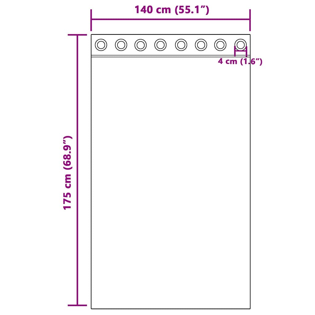 vidaXL Verdunkelungs-Vorhänge mit Ringen 2 pcs Helles Grau