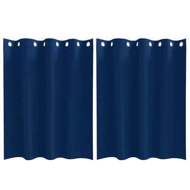 vidaXL Verdunkelungs-Vorhänge mit Ringen 2 pcs Dunkelblau 140 x 140 cm