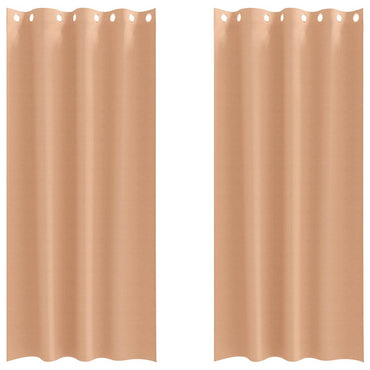 vidaXL Verdunkelungs-Vorhänge mit Ringen 2 pcs Hellbraun 245 x 140 cm