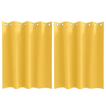 vidaXL Verdunkelungs-Vorhänge mit Ringen 2 pcs Senfgelb 140 x 140 cm