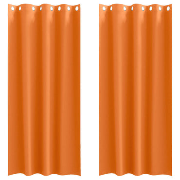vidaXL Verdunkelungs-Vorhänge mit Ringen 2 pcs Helles Orange