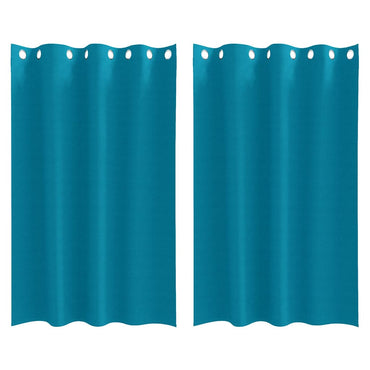 vidaXL Verdunkelungs-Vorhänge mit Ringen 2 pcs Türkis 175 x 140 cm