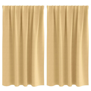 vidaXL Verdunkelungs-Vorhänge mit Ringen 2 pcs Beige 140 x 140 cm