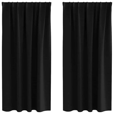 vidaXL Verdunkelungs-Vorhänge mit Ringen 2 pcs Schwarz 175 x 140 cm