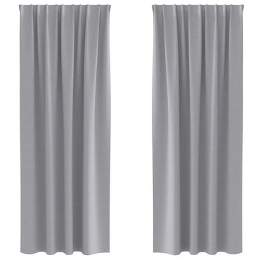vidaXL Verdunkelungs-Vorhänge mit Ringen 2 pcs Hellgrau 245 x 140 cm