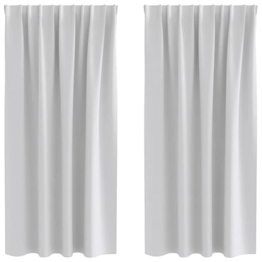 vidaXL Verdunkelungs-Vorhänge mit Ringen 2 pcs Hellgrau 175 x 140 cm