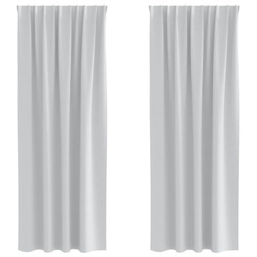 vidaXL Verdunkelungs-Vorhänge mit Ringen 2 pcs Helles Grau
