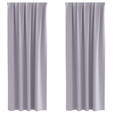 vidaXL Verdunkelungs-Vorhänge mit Ringen 2 pcs Metallic Grau