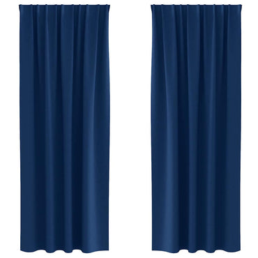vidaXL Verdunkelungs-Vorhänge mit Ringen 2 pcs Dunkelblau 260 x 140 cm