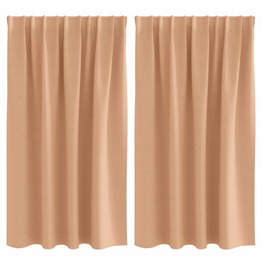 vidaXL Verdunkelungs-Vorhänge mit Ringen 2 pcs Hellbraun 140 x 140 cm