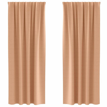 vidaXL Verdunkelungs-Vorhänge mit Ringen 2 pcs Hellbraun 225 x 140 cm