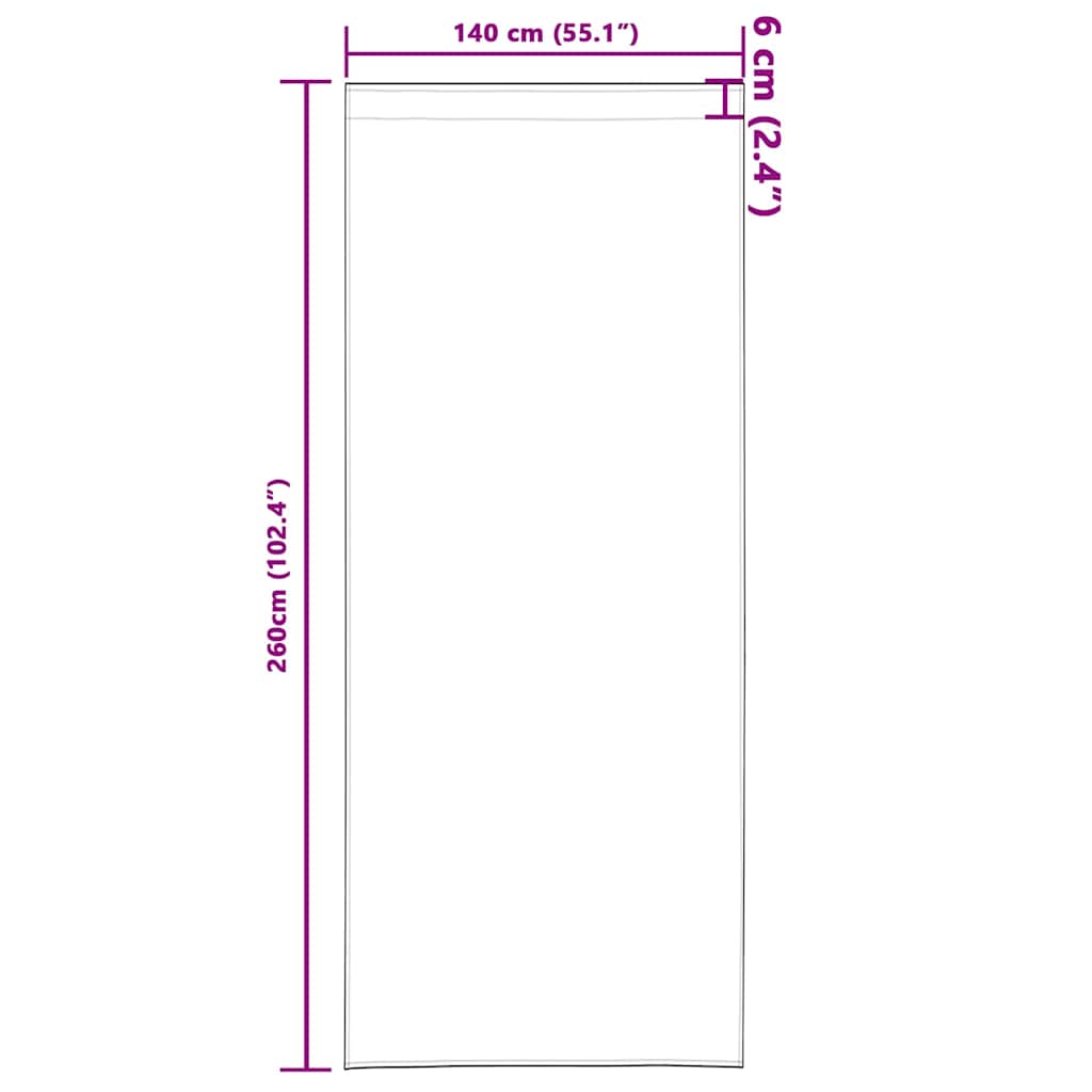 vidaXL Verdunkelungs-Vorhänge mit Ringen 2 pcs Lila 260 x 140 cm