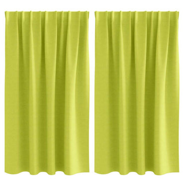 vidaXL Verdunkelungs-Vorhänge mit Ringen 2 pcs Grün 140 x 140 cm