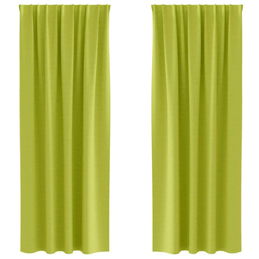 vidaXL Verdunkelungs-Vorhänge mit Ringen 2 pcs Grün 245 x 140 cm