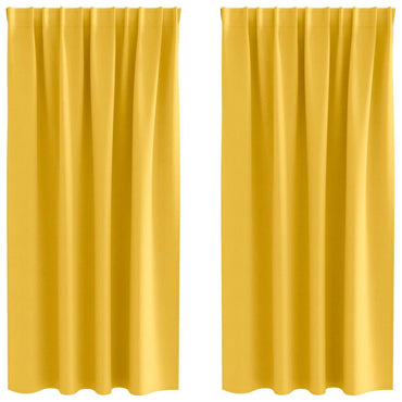 vidaXL Verdunkelungs-Vorhänge mit Ringen 2 pcs Senfgelb 175 x 140 cm