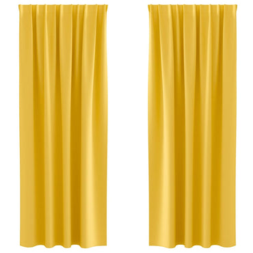vidaXL Verdunkelungs-Vorhänge mit Ringen 2 pcs Senfgelb 225 x 140 cm