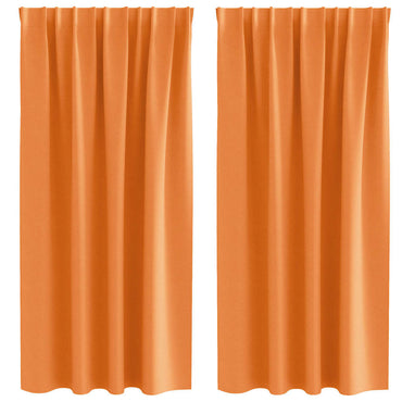 vidaXL Verdunkelungs-Vorhänge mit Ringen 2 pcs Orange 175 x 140 cm