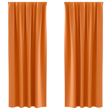 vidaXL Verdunkelungs-Vorhänge mit Ringen 2 pcs Helles Orange