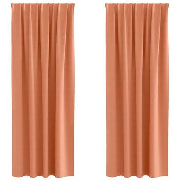 vidaXL Verdunkelungs-Vorhänge mit Ringen 2 pcs Terrakotta 245 x 140 cm