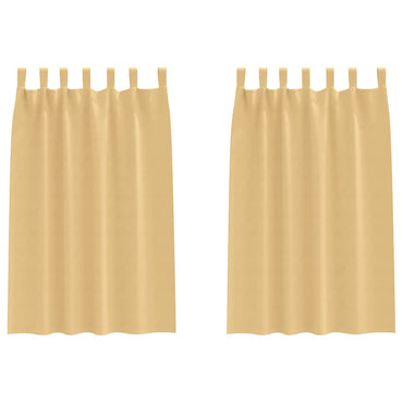 vidaXL Verdunkelungs-Vorhänge mit Ringen 2 pcs Beige 175 x 140 cm