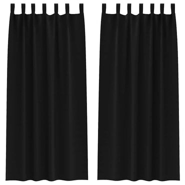 vidaXL Verdunkelungs-Vorhänge mit Ringen 2 pcs Schwarz 260 x 140 cm