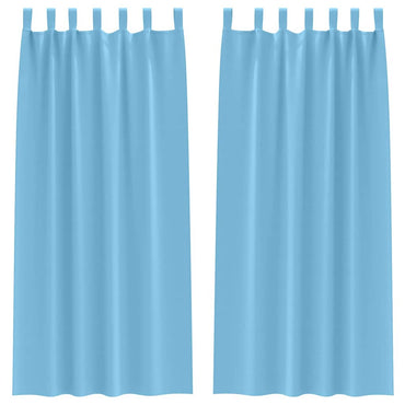 vidaXL Verdunkelungs-Vorhänge mit Ringen 2 pcs Himmelblau 225 x 140 cm
