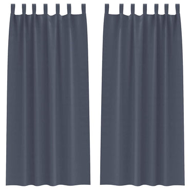vidaXL Verdunkelungs-Vorhänge mit Ringen 2 pcs Anthrazit 260 x 140 cm