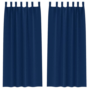 vidaXL Verdunkelungs-Vorhänge mit Ringen 2 pcs Dunkelblau 225 x 140 cm