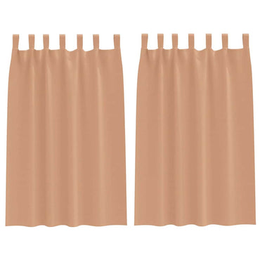 vidaXL Verdunkelungs-Vorhänge mit Ringen 2 pcs Hellbraun 175 x 140 cm