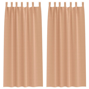 vidaXL Verdunkelungs-Vorhänge mit Ringen 2 pcs Hellbraun 225 x 140 cm