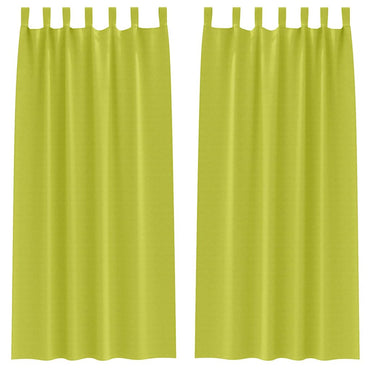 vidaXL Verdunkelungs-Vorhänge mit Ringen 2 pcs Grün 225 x 140 cm