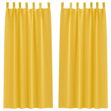 vidaXL Verdunkelungs-Vorhänge mit Ringen 2 pcs Senfgelb 260 x 140 cm
