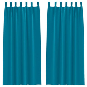 vidaXL Verdunkelungs-Vorhänge mit Ringen 2 pcs Türkis 260 x 140 cm