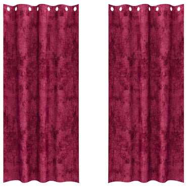 vidaXL Samtvorhänge mit Vorhängen 2 pcs Weinrot 260 x 140 cm Samt