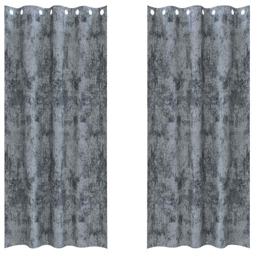vidaXL Samtvorhänge mit Vorhängen 2 pcs Silber Grau 225 x 140 cm Samt