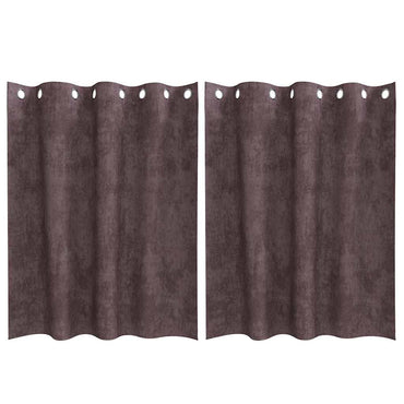 vidaXL Samtvorhänge mit Vorhängen 2 pcs Braun 140 x 140 cm Samt