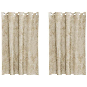 vidaXL Samtvorhänge mit Vorhängen 2 pcs Creme 175 x 140 cm Samt