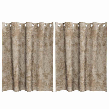 vidaXL Samtvorhänge mit Vorhängen 2 pcs Champagner 140 x 140 cm Samt