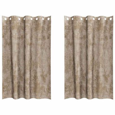 vidaXL Samtvorhänge mit Vorhängen 2 pcs Champagner 175 x 140 cm Samt