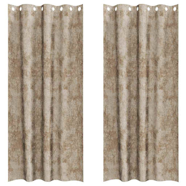vidaXL Samtvorhänge mit Vorhängen 2 pcs Champagner 260 x 140 cm Samt