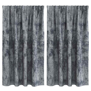 vidaXL Samtvorhänge mit Vorhängen 2 pcs Silber Grau 140 x 140 cm Samt