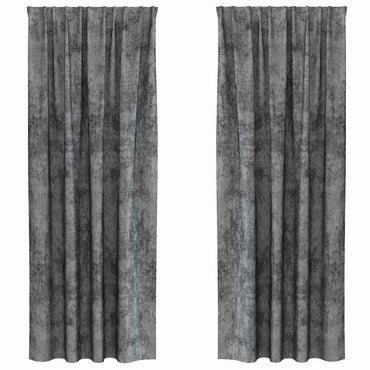 vidaXL Samtvorhänge mit Vorhängen 2 pcs Grau 225 x 140 cm Samt