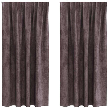 vidaXL Samtvorhänge mit Vorhängen 2 pcs Braun 175 x 140 cm Samt