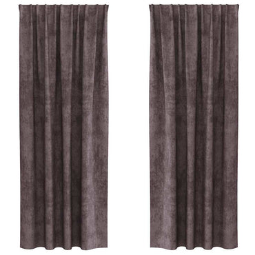 vidaXL Samtvorhänge mit Vorhängen 2 pcs Braun 245 x 140 cm Samt