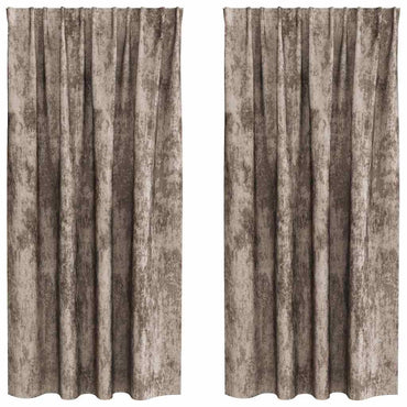 vidaXL Samtvorhänge mit Vorhängen 2 pcs Cappuccino 175 x 140 cm Samt