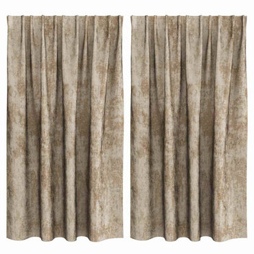 vidaXL Samtvorhänge mit Vorhängen 2 pcs Champagner 140 x 140 cm Samt