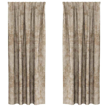 vidaXL Samtvorhänge mit Vorhängen 2 pcs Champagner 225 x 140 cm Samt